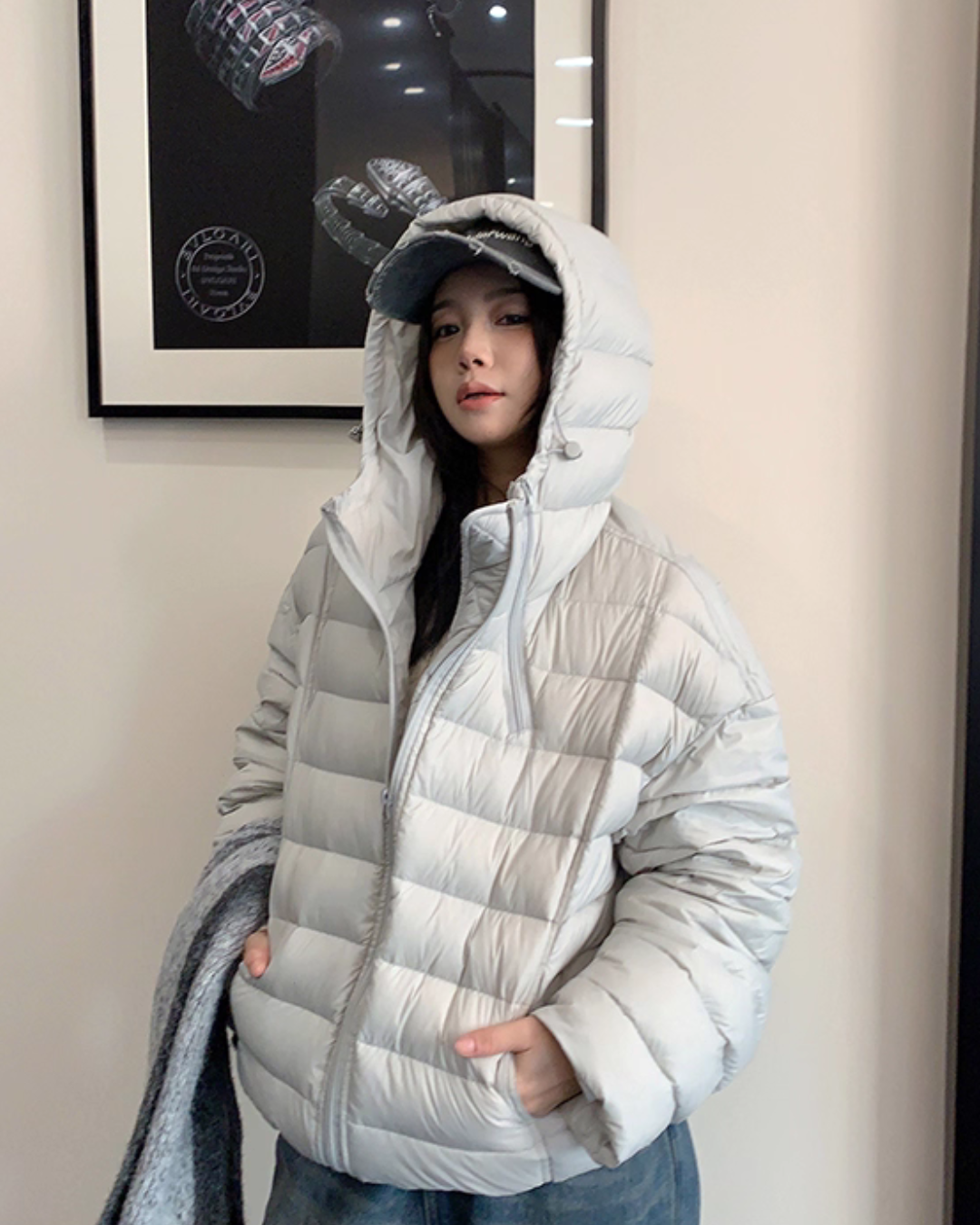 Mid-Length Down Hood Jacket