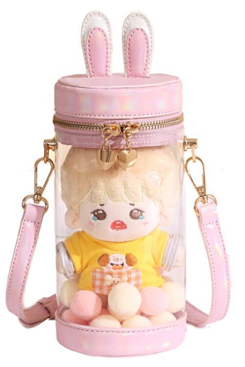Mini White Bunny Ita Bag for Plushies and Pins