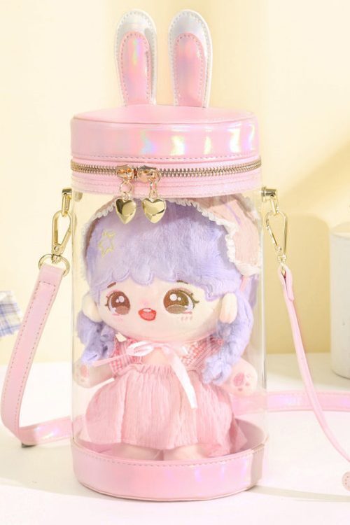 Mini White Bunny Ita Bag for Plushies and Pins