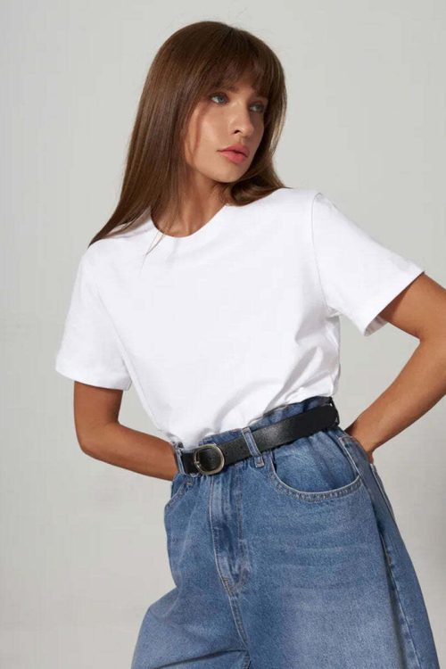 Minimalist Casual Solid Crew Neck T-shirt
