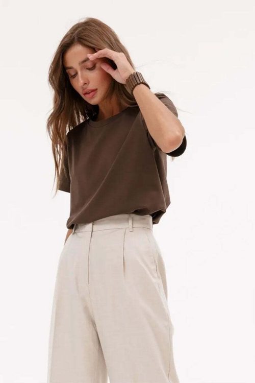 Minimalist Casual Solid Crew Neck T-shirt