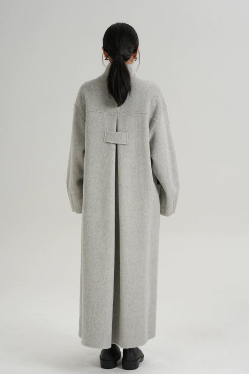 Mock Neck Long Coat