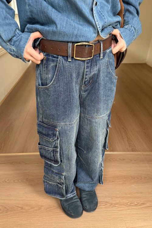 Multi Pocket Denim Pants