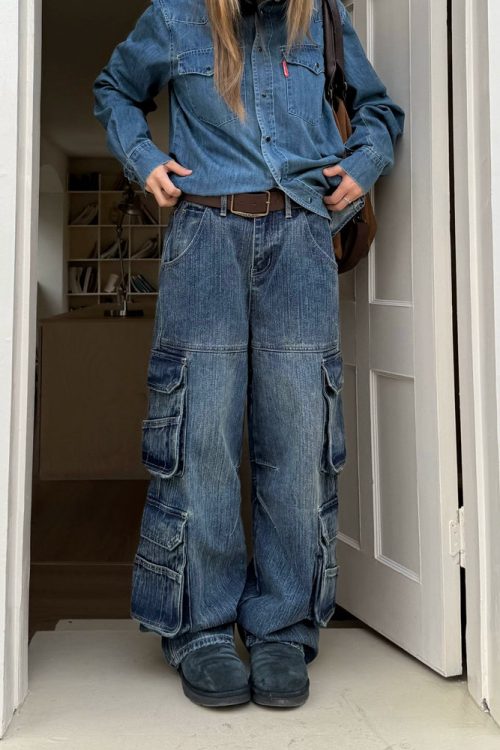 Multi Pocket Denim Pants