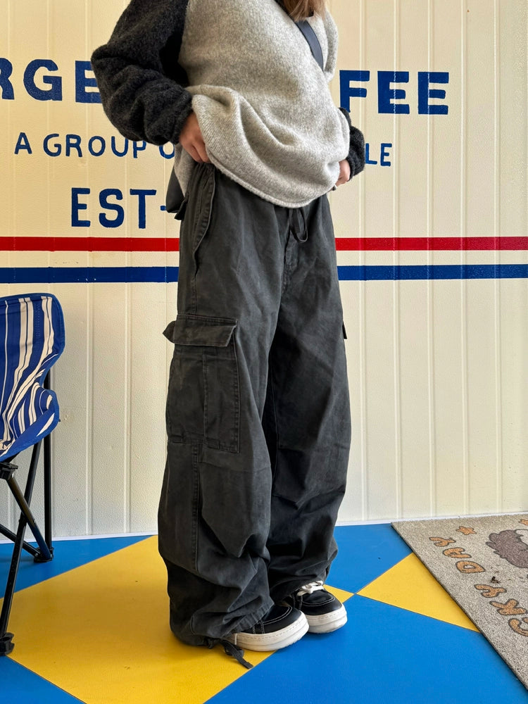 Multi Pocket Washed Work Pants