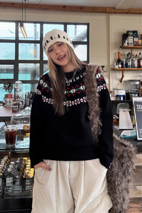 Nordic Knit Long Sleeve Top
