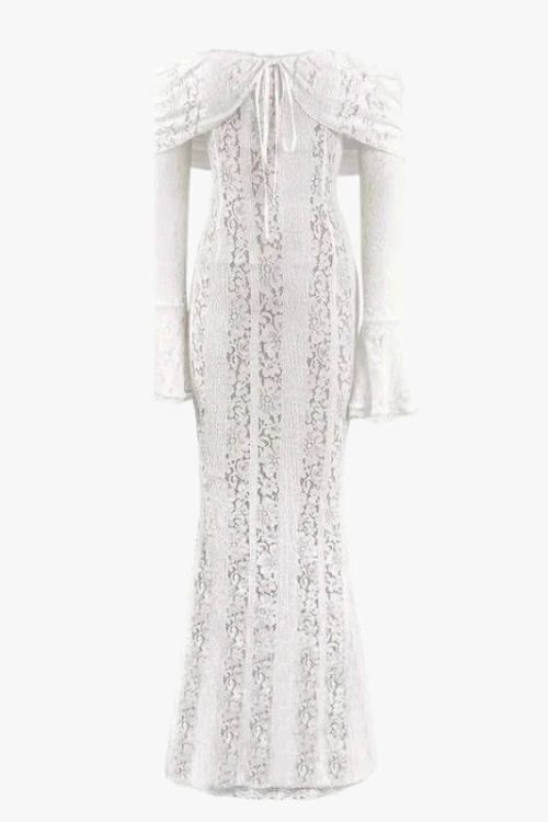 Off-Shoulder Lace Maxi Dress