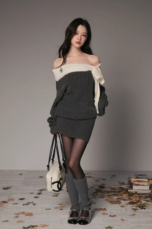 One-Shoulder Knit Dress