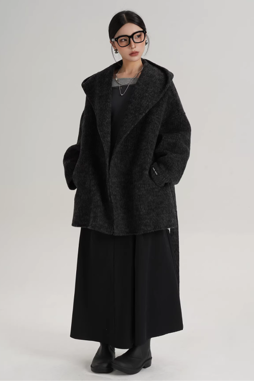 Open Collar Long Coat