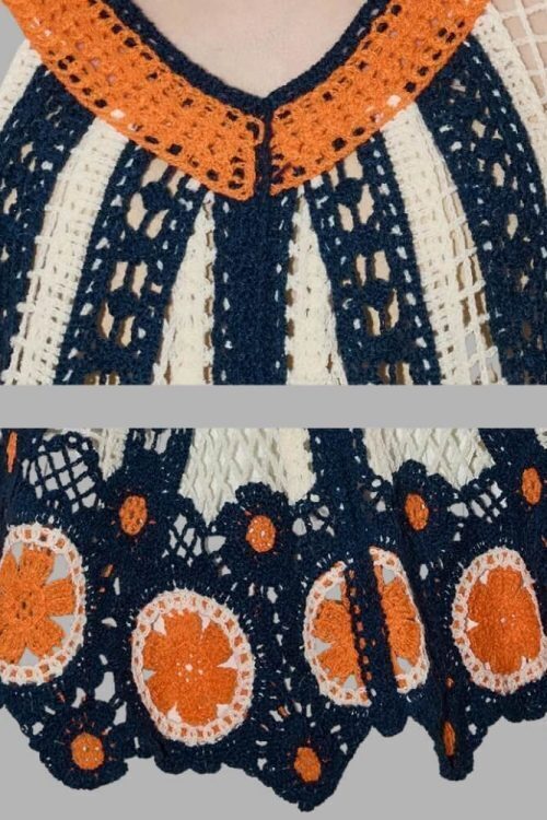 Open Knit V-Neck Vest