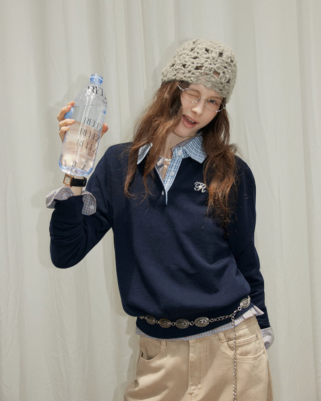 Paid Collar Long Sleeve Shirt