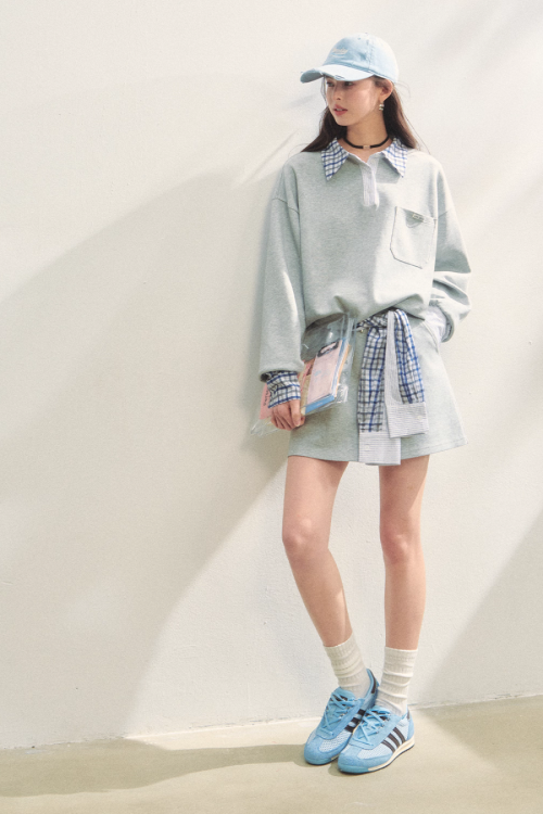 Paid Collar Polo Knit / Mini Skirt