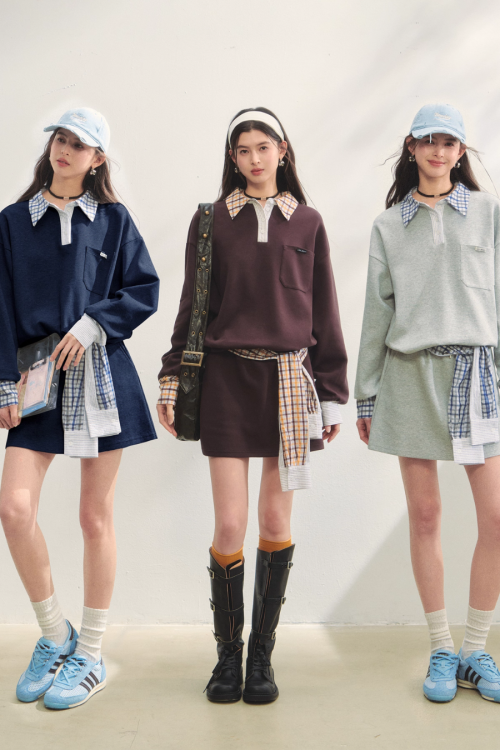 Paid Collar Polo Knit / Mini Skirt