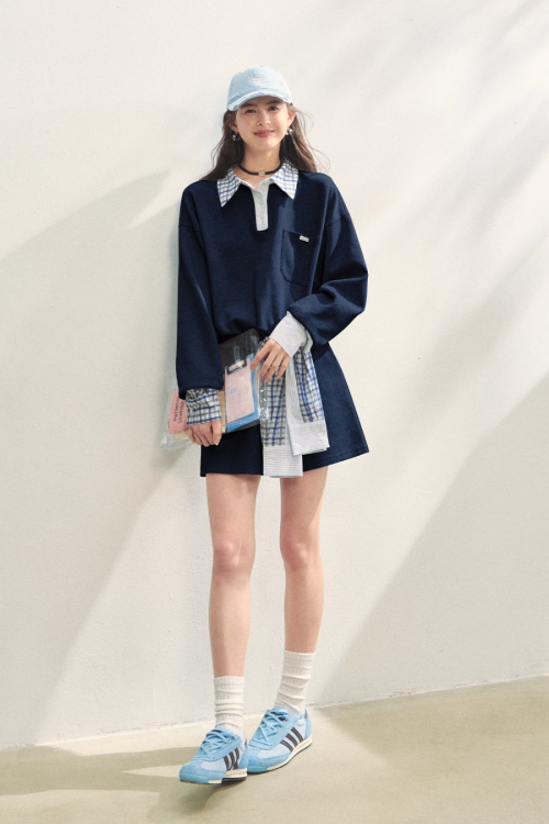 Paid Collar Polo Knit / Mini Skirt