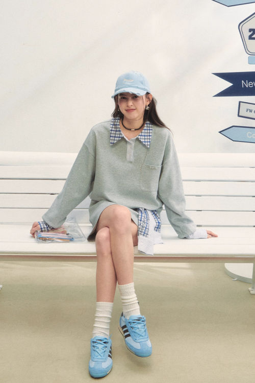 Paid Collar Polo Knit / Mini Skirt