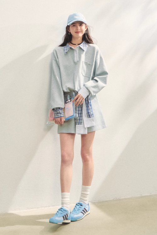 Paid Collar Polo Knit / Mini Skirt