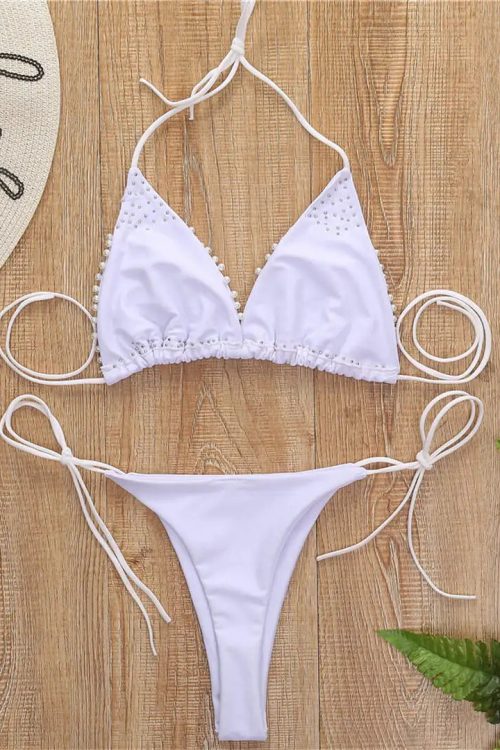 Pearl Beaded Bikini Set