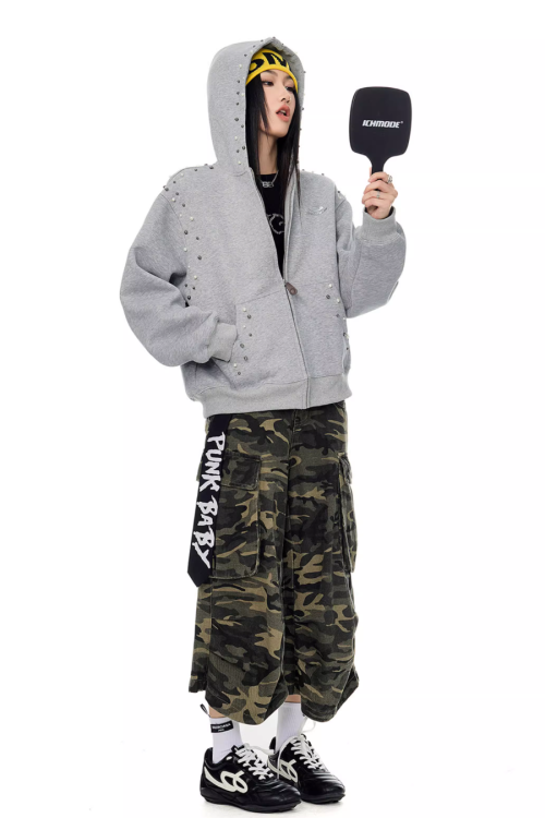 Pearl Design Zip Hoodie