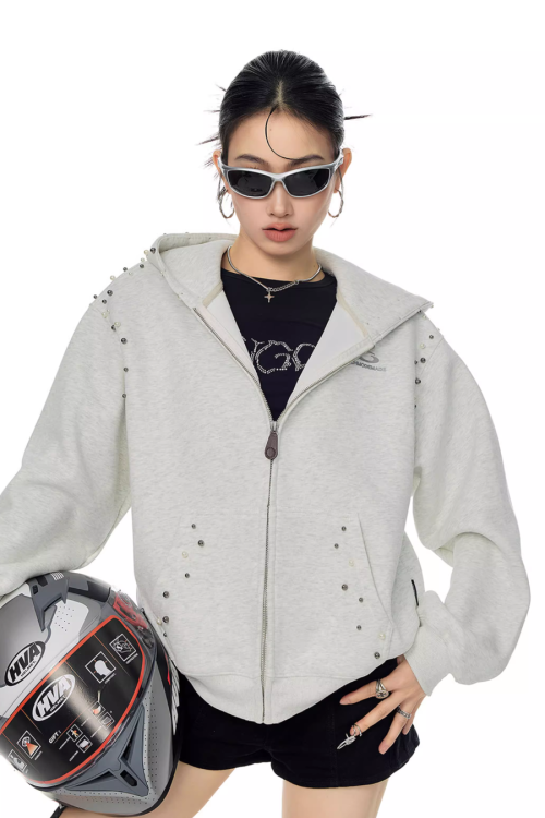 Pearl Design Zip Hoodie