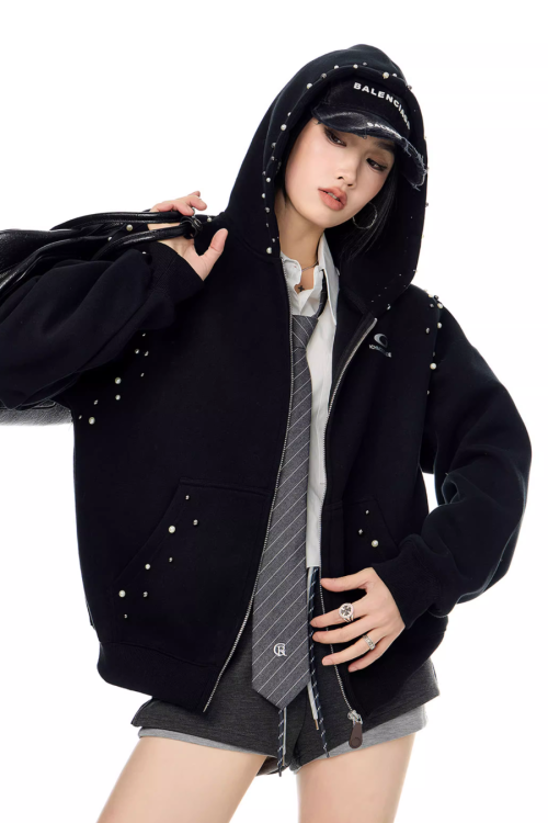 Pearl Design Zip Hoodie