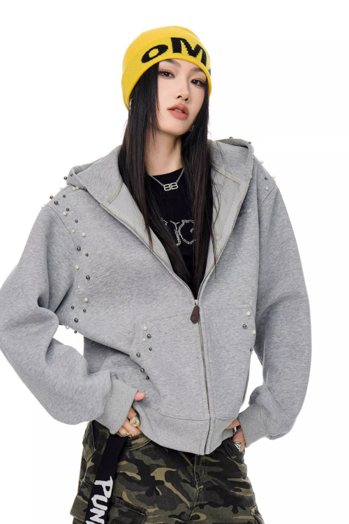 Pearl Design Zip Hoodie