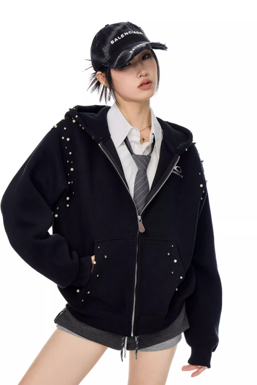 Pearl Design Zip Hoodie