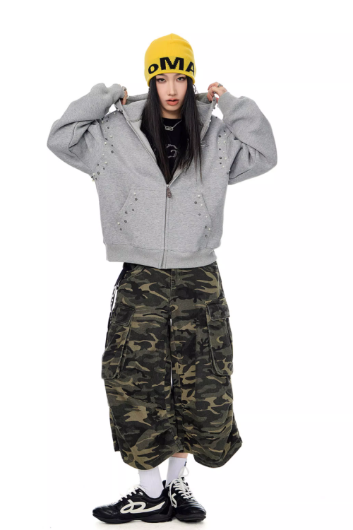Pearl Design Zip Hoodie
