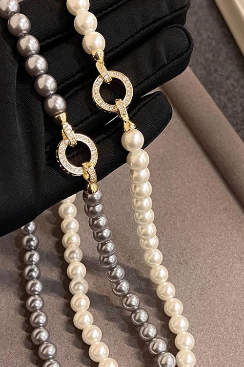 Pearl Ring Clasp Necklace
