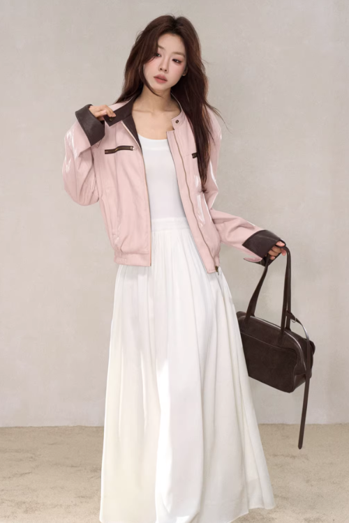 Pink Leather Jacket