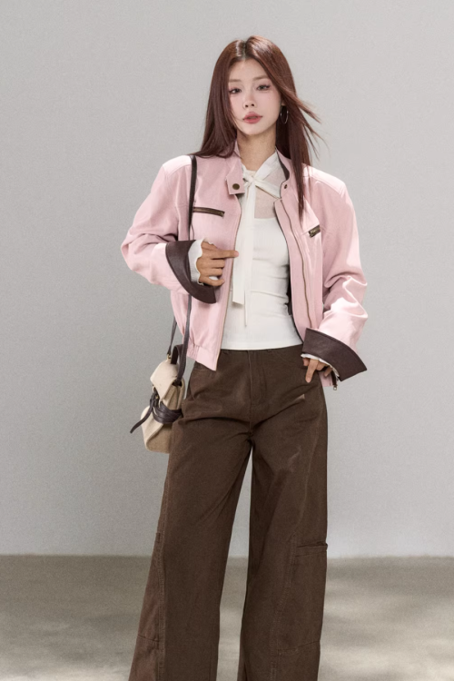 Pink Leather Jacket