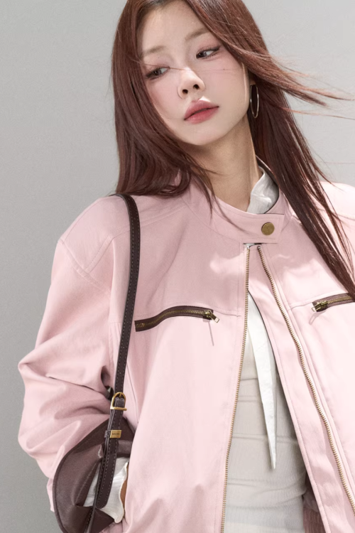 Pink Leather Jacket