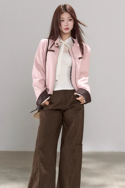 Pink Leather Jacket
