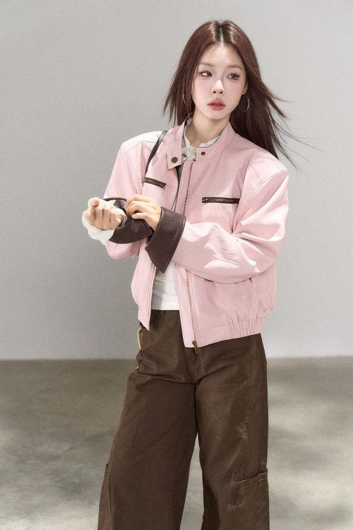 Pink Leather Jacket
