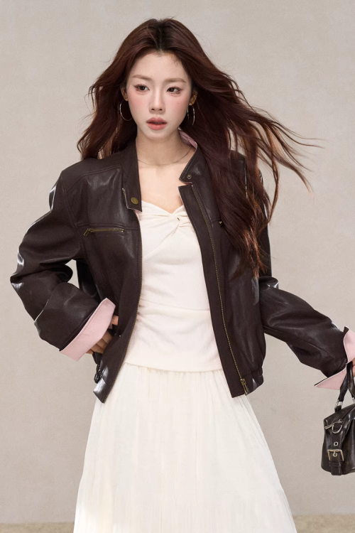 Pink Leather Jacket