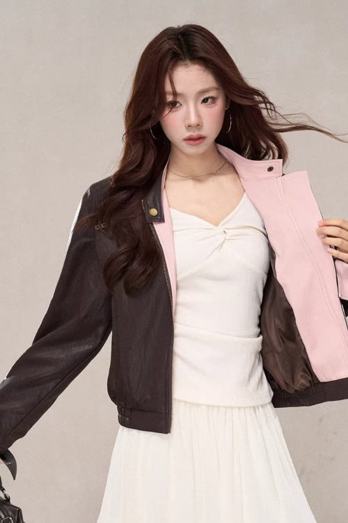 Pink Leather Jacket