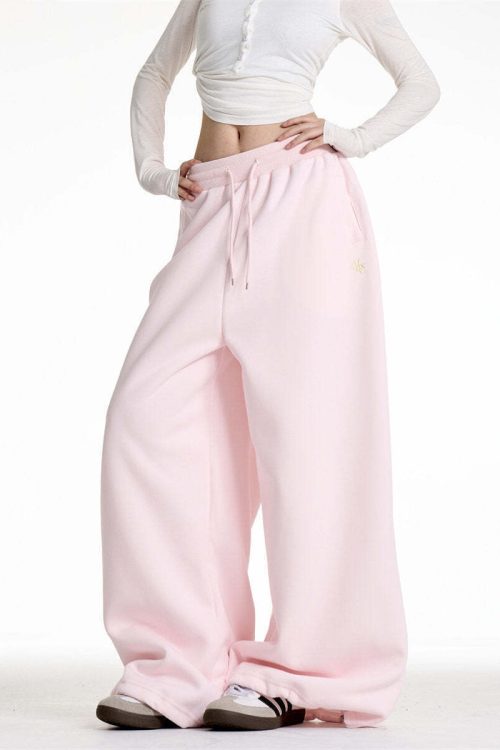 Pink Wide Sweatpants