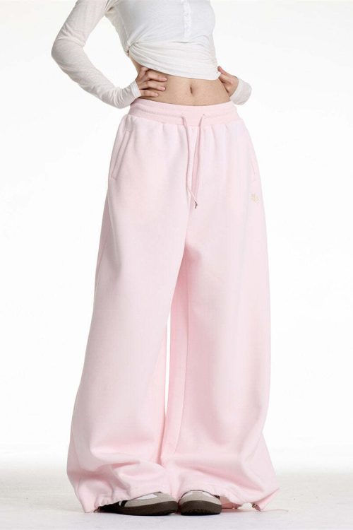 Pink Wide Sweatpants