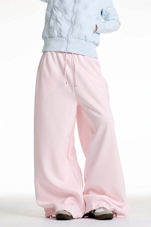 Pink Wide Sweatpants