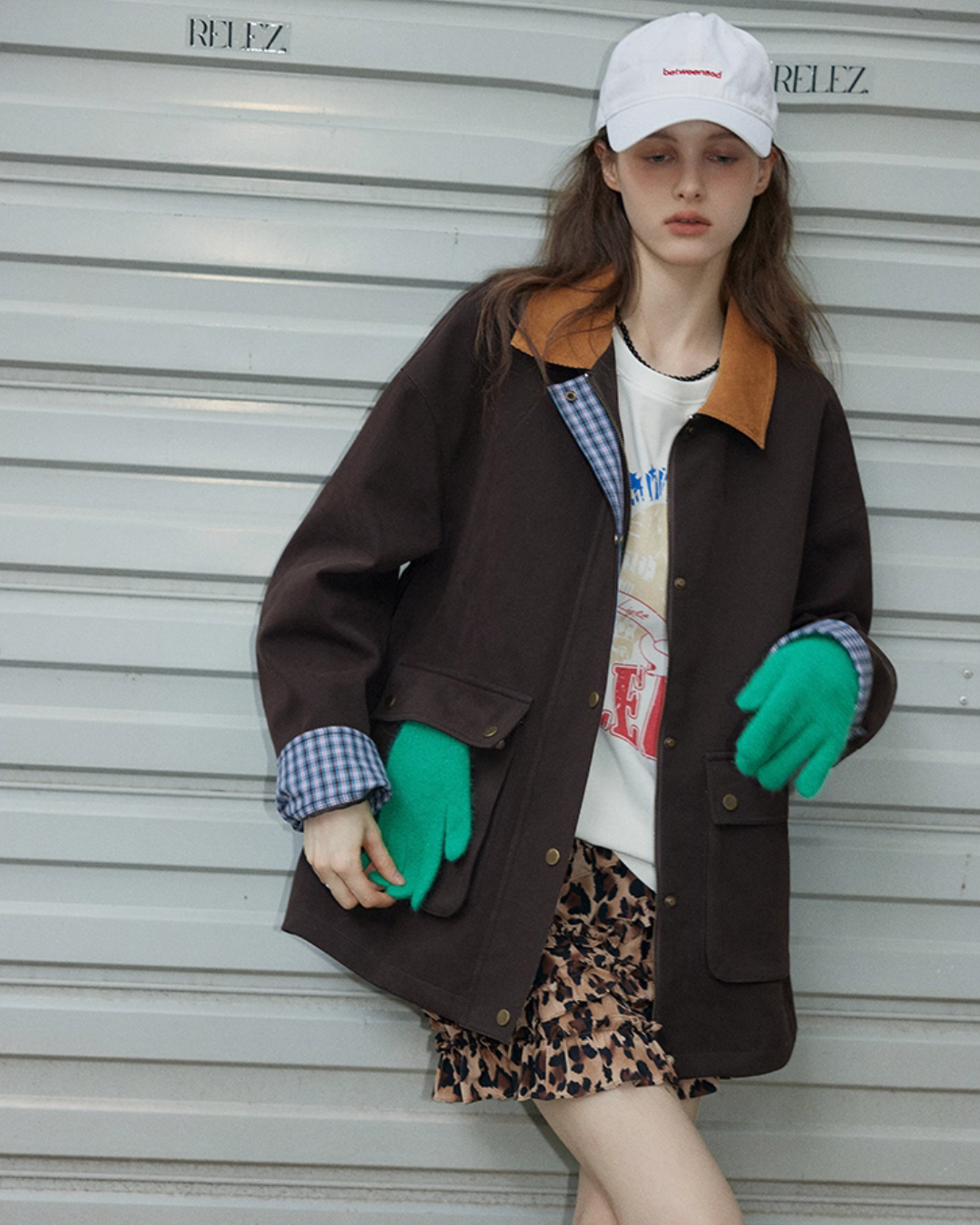 Plaid Design Loose Silhouette Jacket