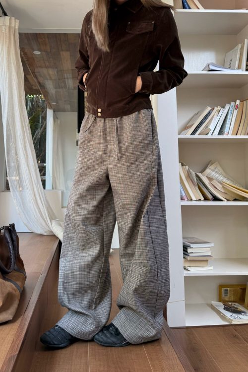 Plaid Patchwork Loose Pants