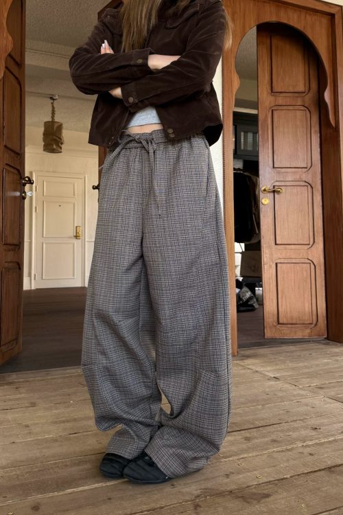 Plaid Patchwork Loose Pants