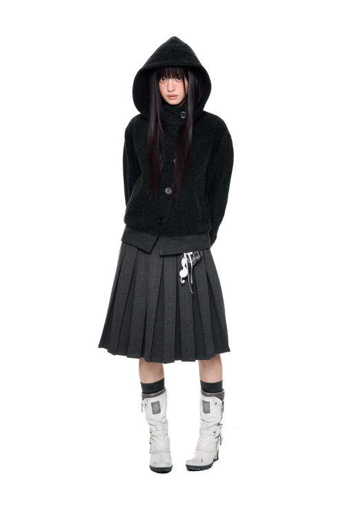Plaid Patchwork Pleated Skirt