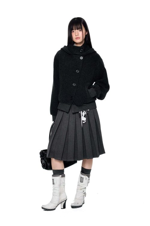 Plaid Patchwork Pleated Skirt