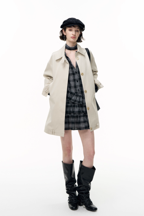 Plaid Ruffled Long Sleeve Shirt