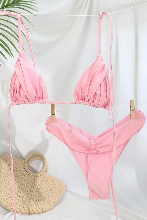 Pleated Bikini Set