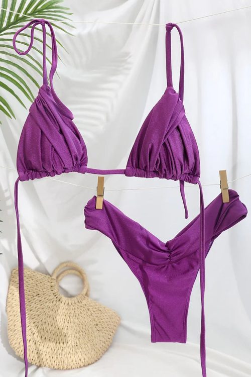 Pleated Bikini Set