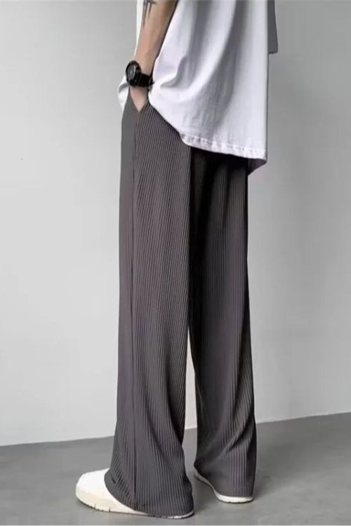 Pleated Straight Leg Pants