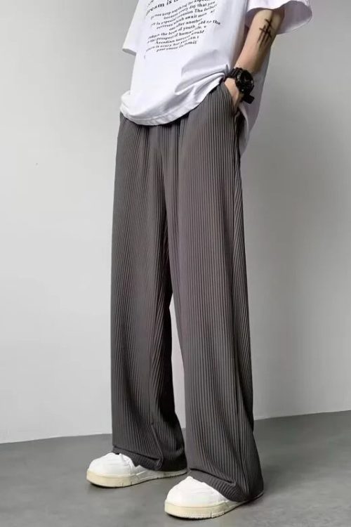 Pleated Straight Leg Pants