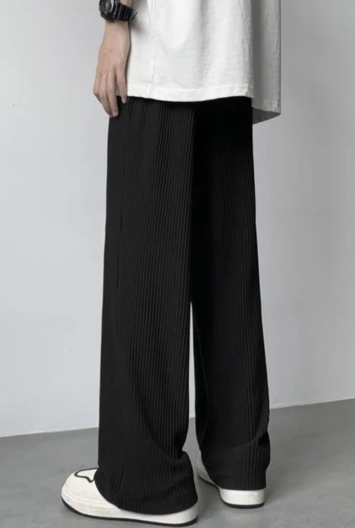 Pleated Straight Leg Pants