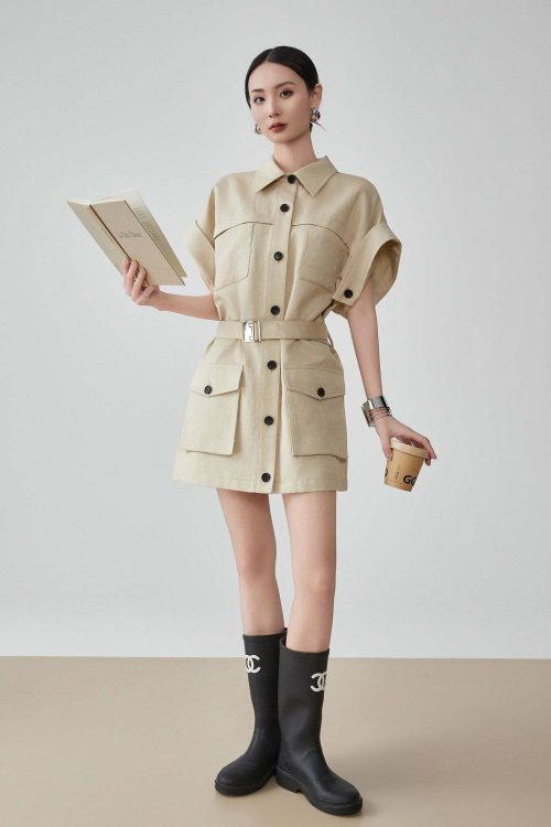 Pocket Mini Shirt Dress